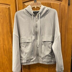 Rae Mode Light Gray Hooded Zip Sweatshirt size small